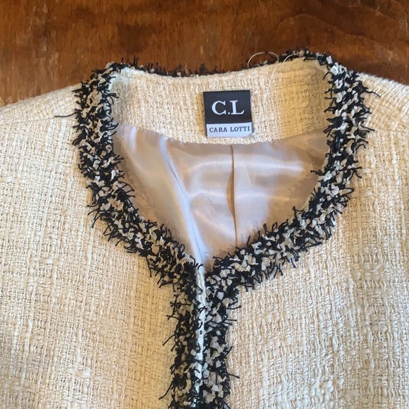 ecru cotton linen-look jacket for jeans or  suit - Picture 3 of 4